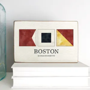 Boston Nautical Letters Decorative Wooden Block