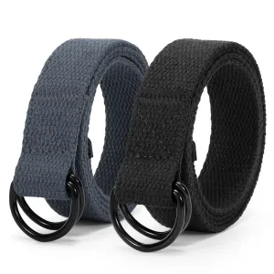 Boy's Belt JASGOOD Kids Canvas Web Belt Football Belt with Double D-ring Buckle