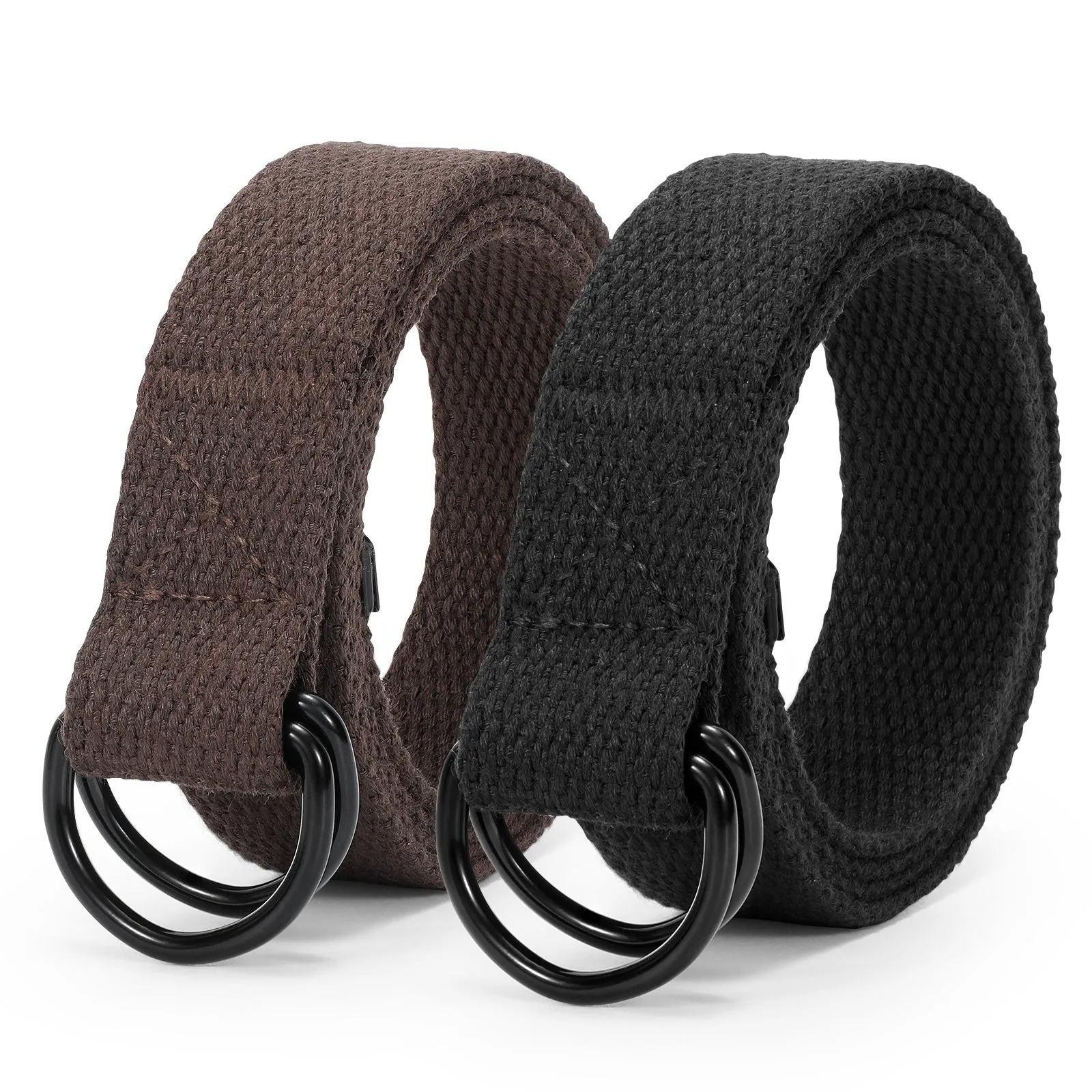 Boy's Belt JASGOOD Kids Canvas Web Belt Football Belt with Double D-ring Buckle