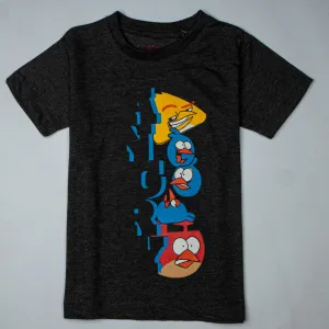 Boys Half Sleeves-Printed T-Shirt Charcoal (Angry-Bird)