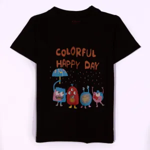 Boys Half Sleeves-Printed T-Shirt (Colour-Ful)