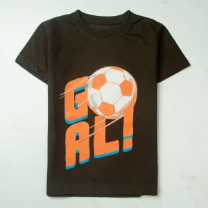 Boys Half Sleeves-Printed T-Shirt (Goal)