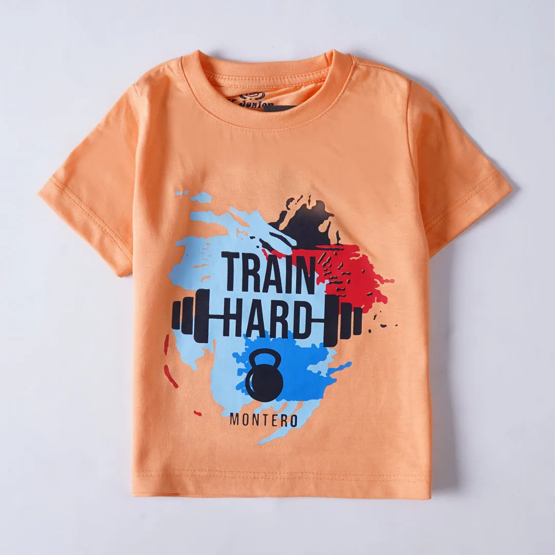 Boys Half Sleeves-Printed T-Shirt (train)