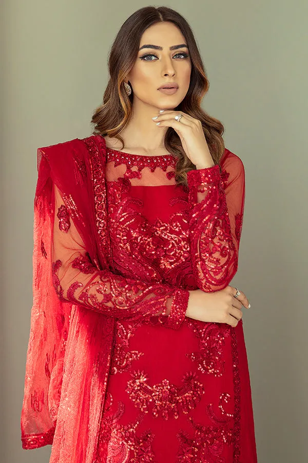 Brittle Red Embroidered Pakistani Salwar Kameez Dupatta Salwar Suit