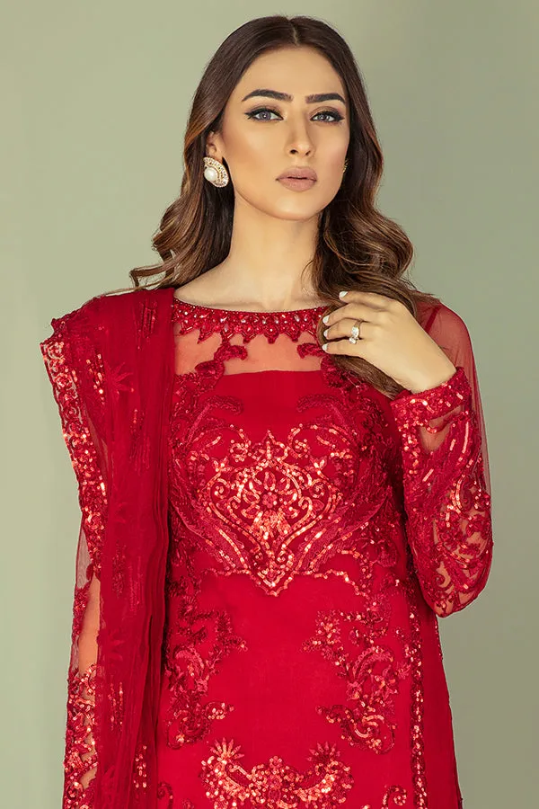 Brittle Red Embroidered Pakistani Salwar Kameez Dupatta Salwar Suit
