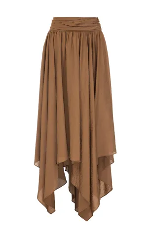 Brown batiste skirt with wedges