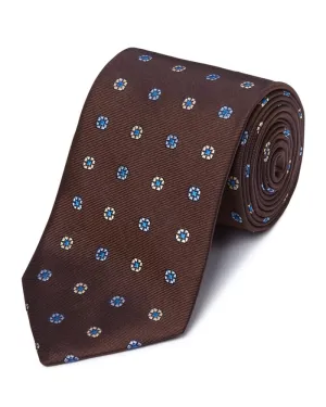 Brown Silk Spaced Neat Tie