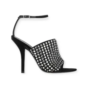 Burberry Shoes, Black Ankle Strap Embellished High Heel Sandals (size 40)