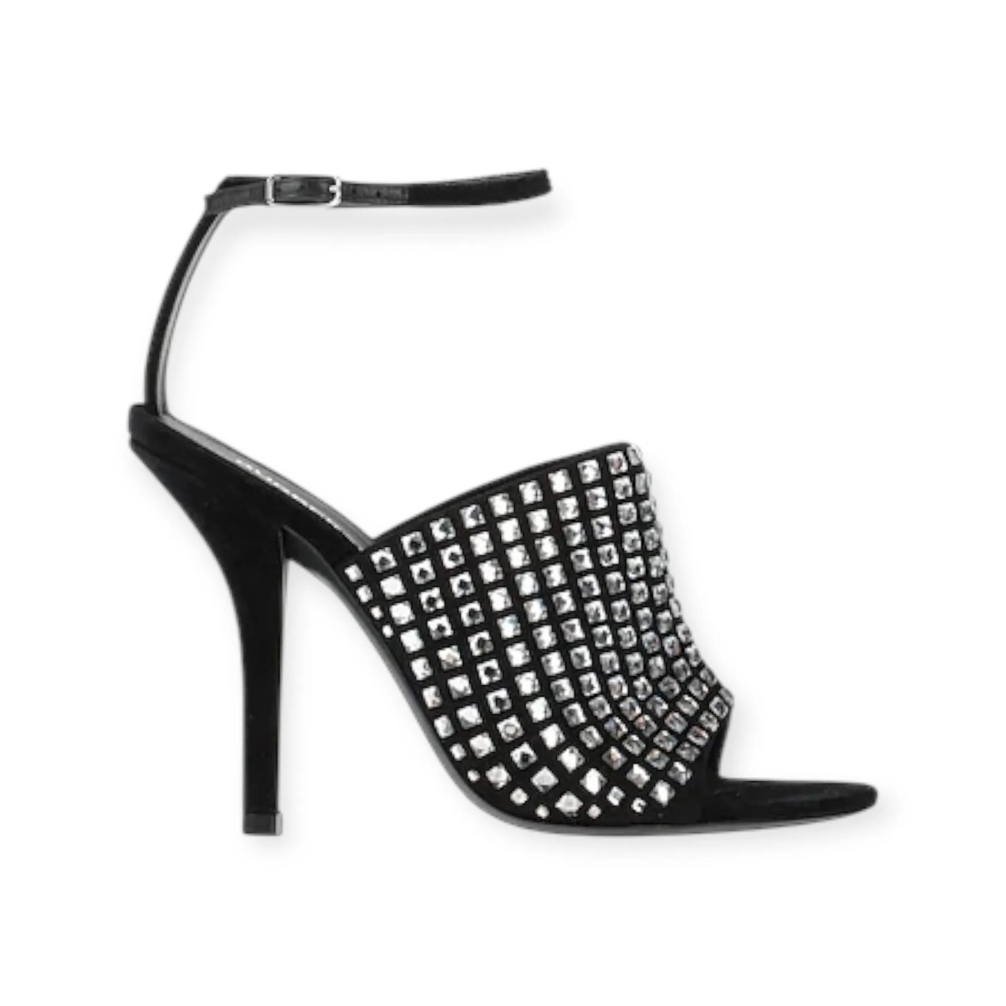 Burberry Shoes, Black Ankle Strap Embellished High Heel Sandals (size 40)