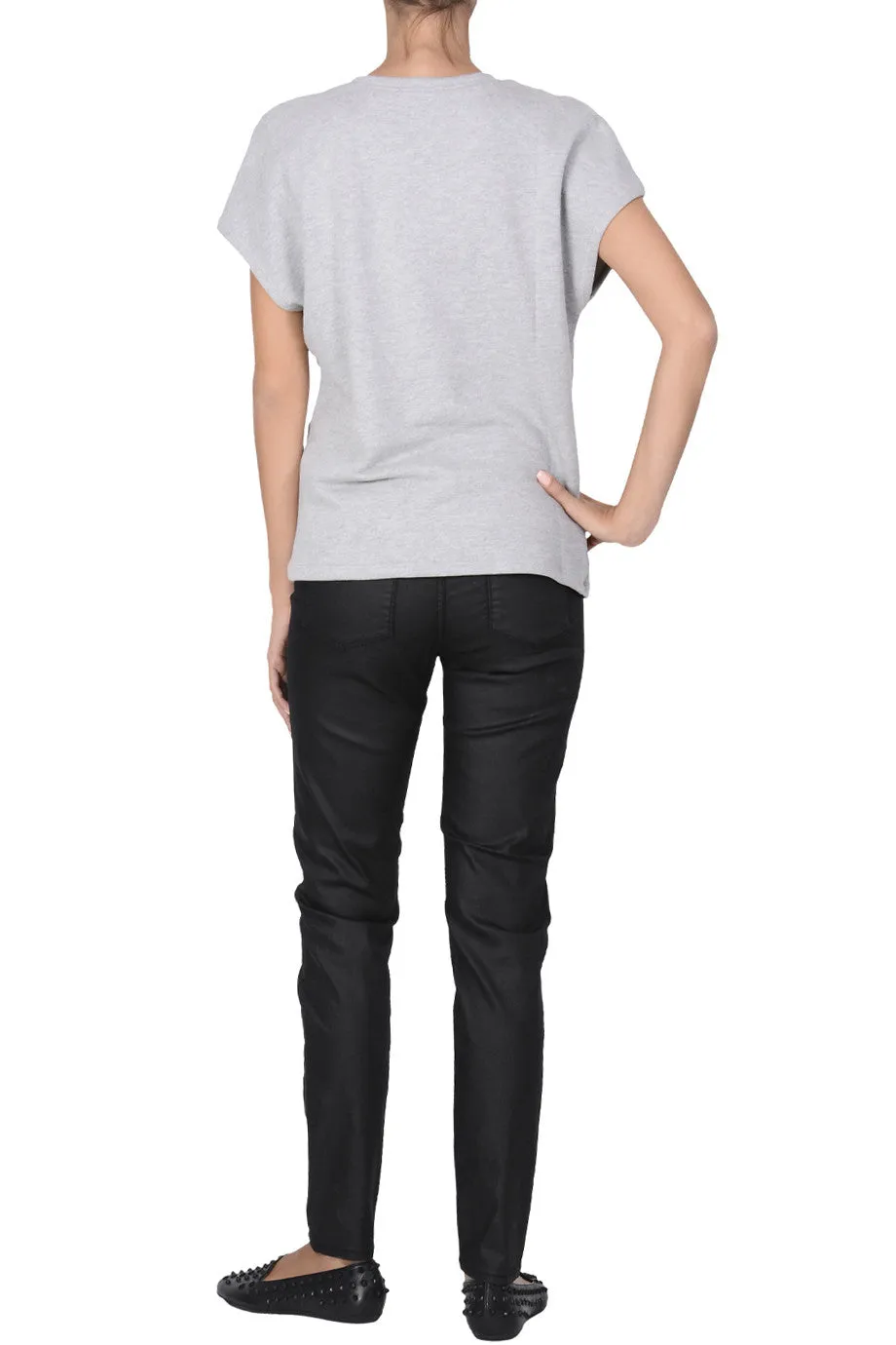 C BLOCK VANITY Grey Embellished Blouse