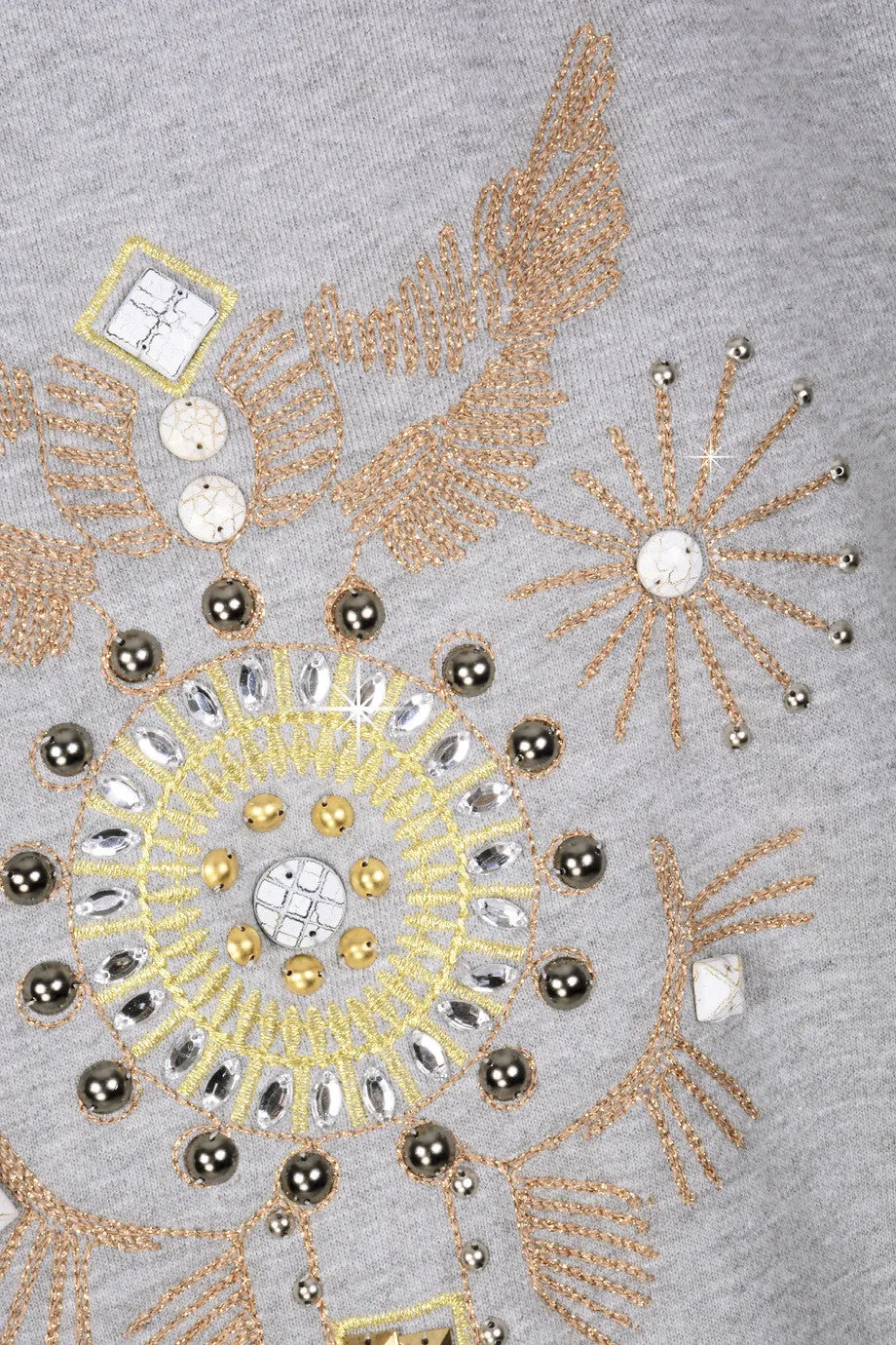 C BLOCK VANITY Grey Embellished Blouse