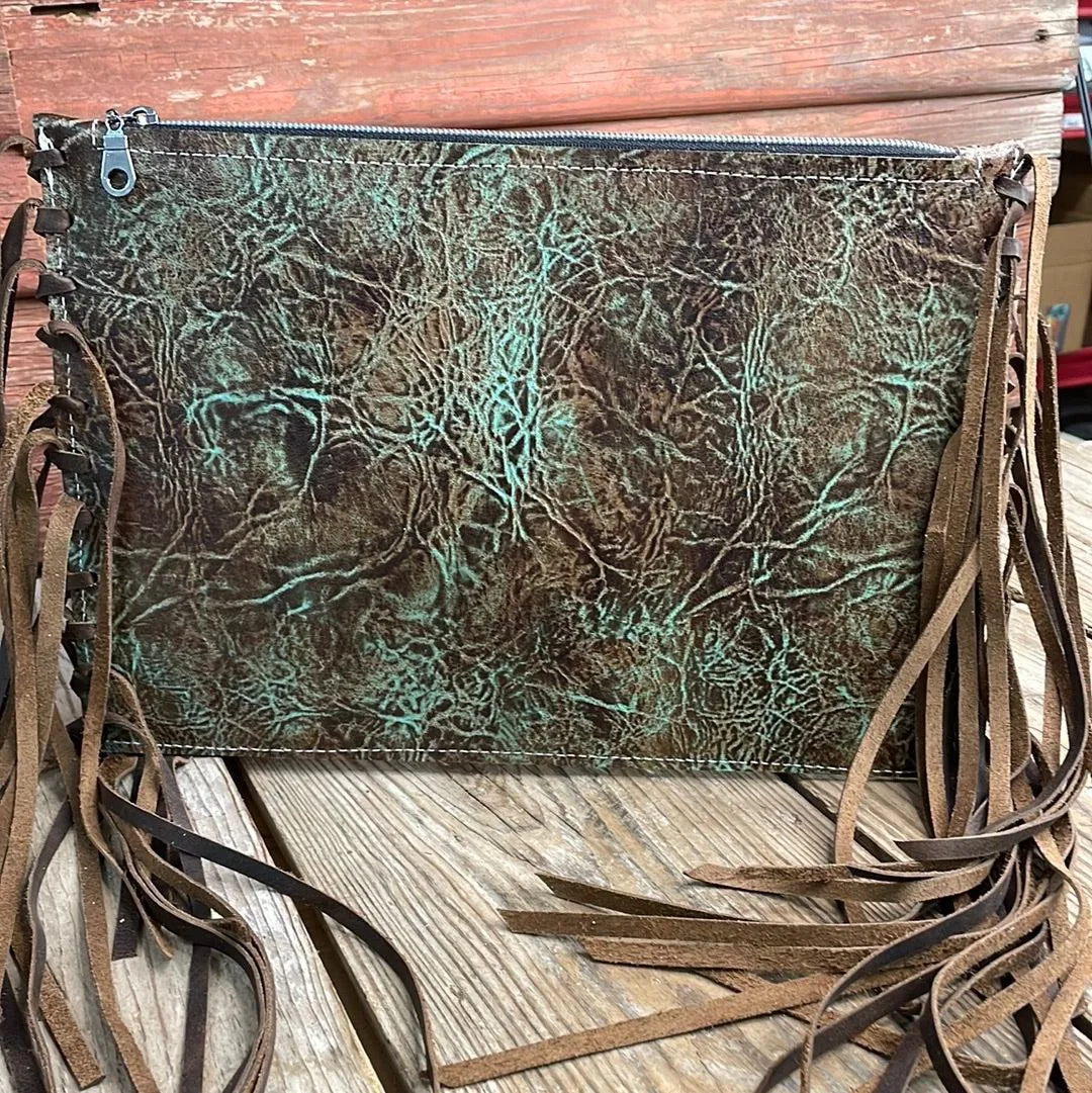 Carly - Patina Leather w/ Sage Navajo