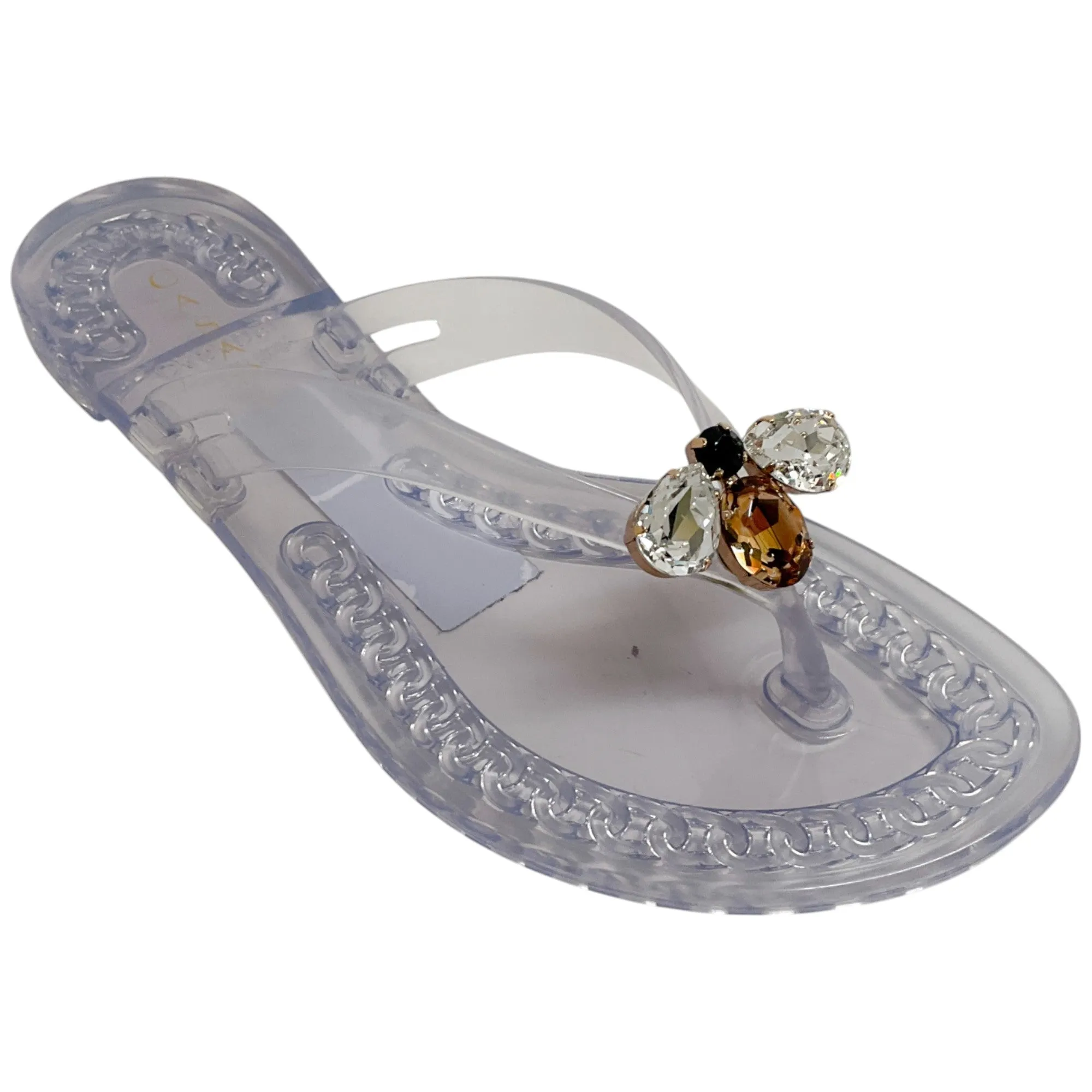 Casadei Queen Bee Ice Jelly Slide Sandals
