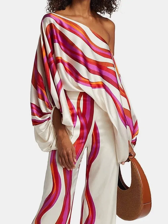 Casual Printed 2 Piece Suit