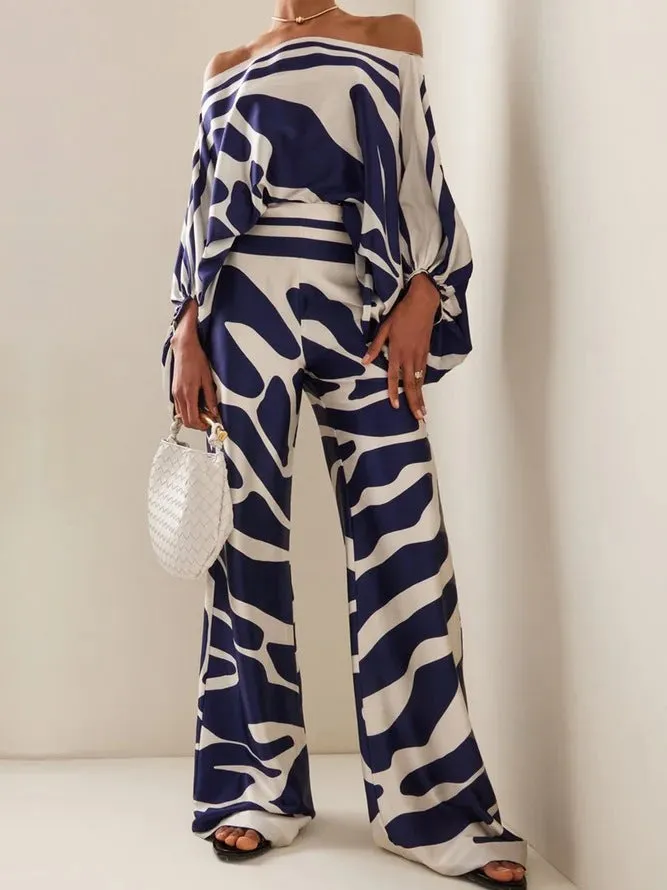 Casual Printed 2 Piece Suit