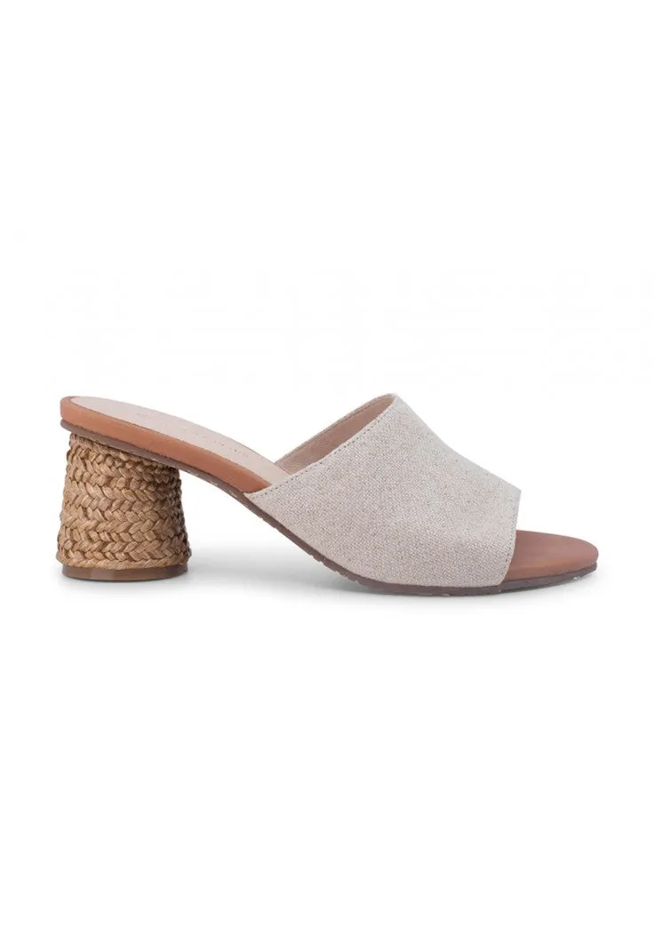 Chocolat Blu Baylee Natural Linen Heeled Sandal