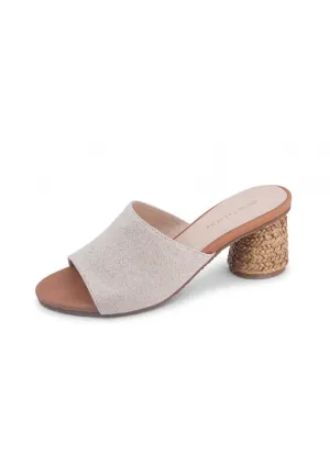 Chocolat Blu Baylee Natural Linen Heeled Sandal