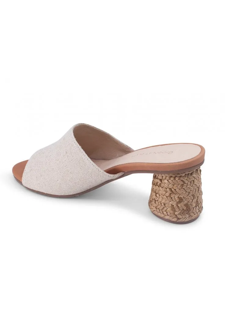 Chocolat Blu Baylee Natural Linen Heeled Sandal