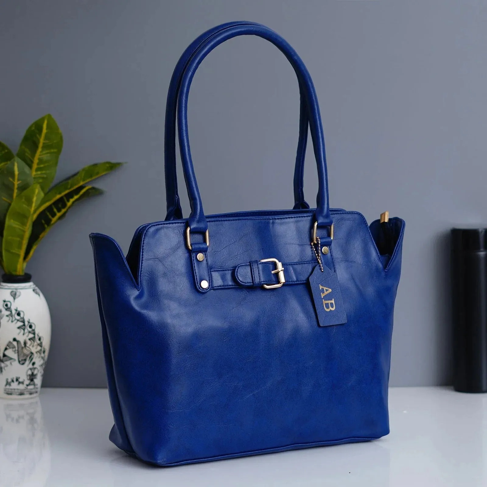 Classy Leather Customized Hand Bag 1.0 - Royal Blue