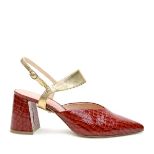 Clay Croc V Mule   Gold Elsie Strap
