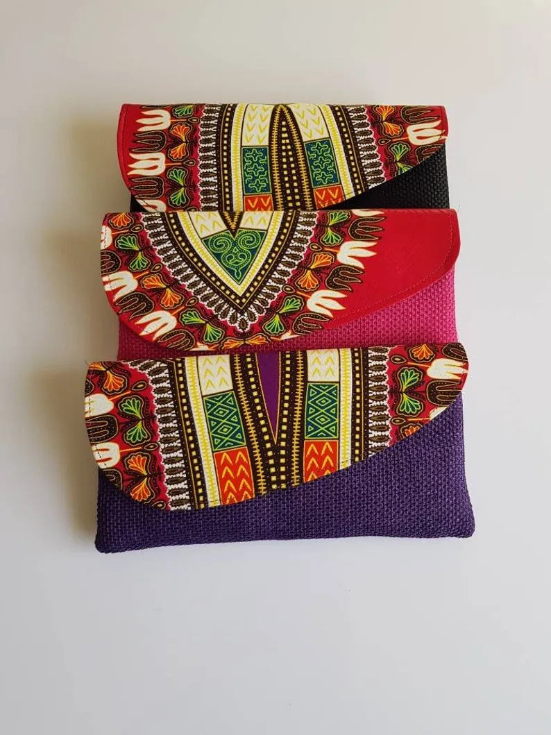 Clutch Bag with Dashiki Print