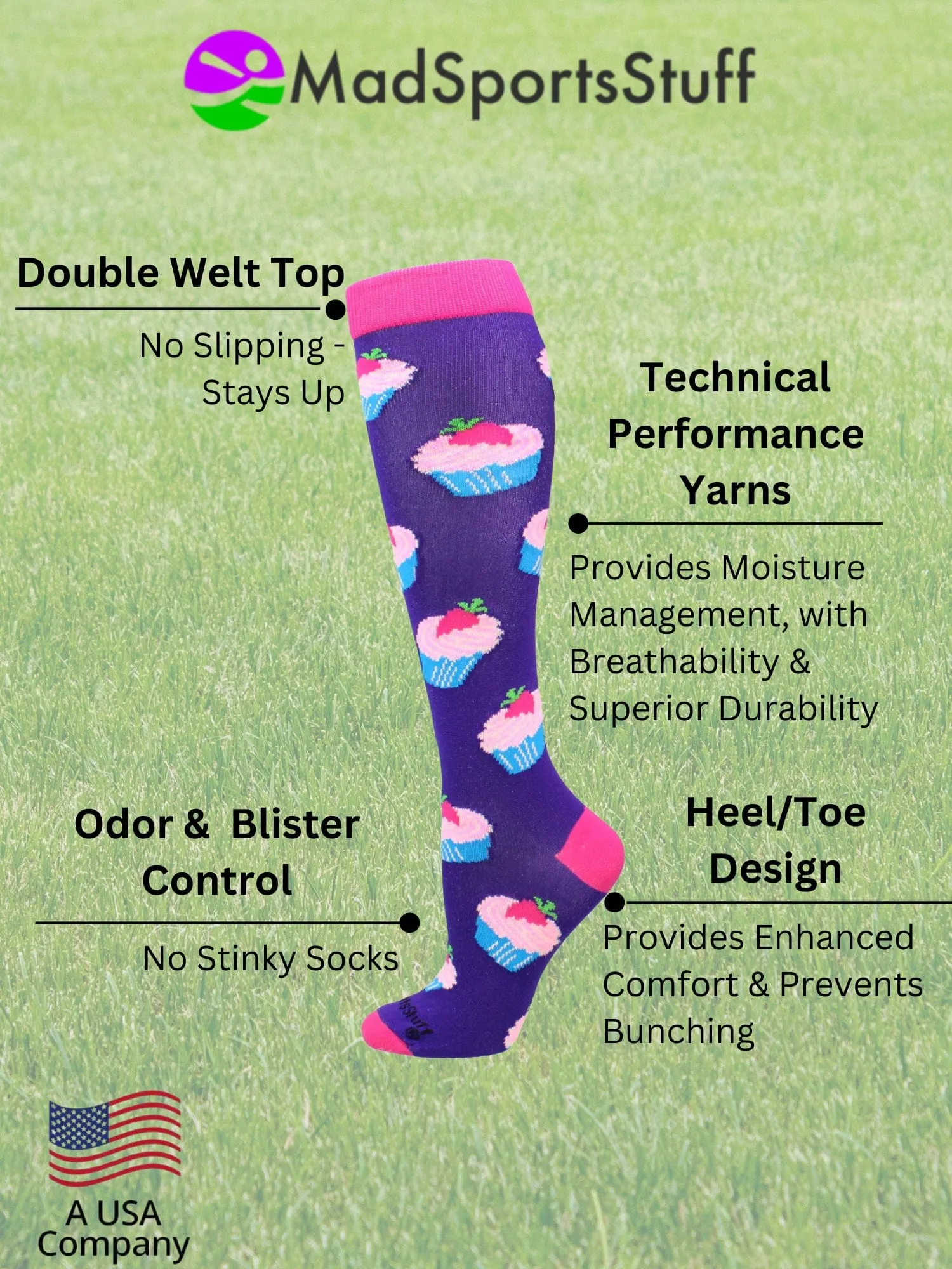 Cupcake Socks Over the Calf Length