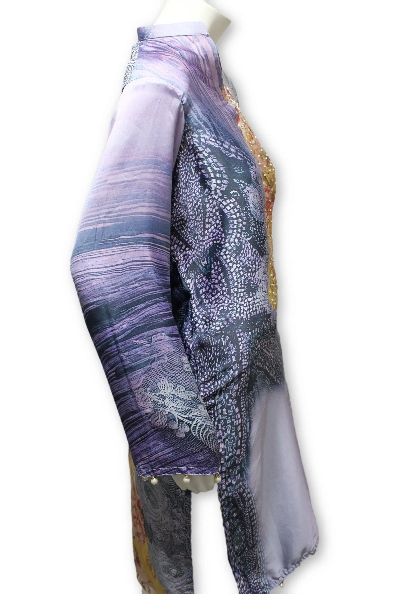 D24 Pakistani Indian Women Digital Print Stylish Silk Kurti