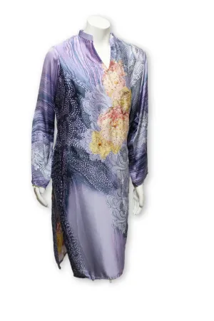 D24 Pakistani Indian Women Digital Print Stylish Silk Kurti