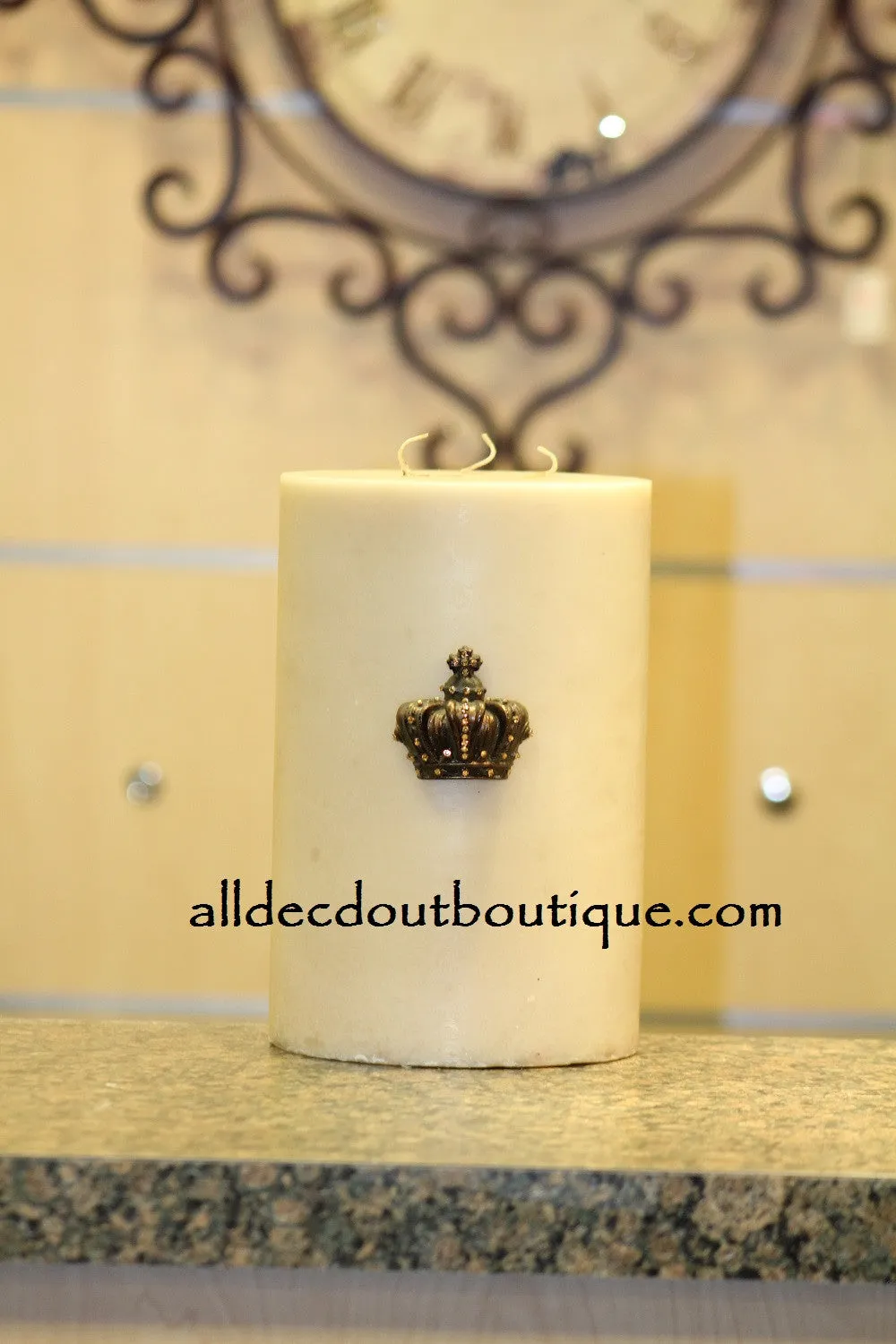 Decorative Candle Pin | Embellished Topaz Crystals Small Crown