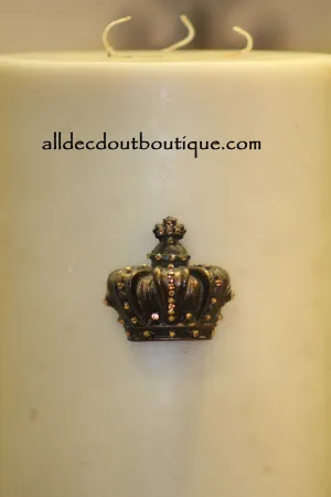 Decorative Candle Pin | Embellished Topaz Crystals Small Crown