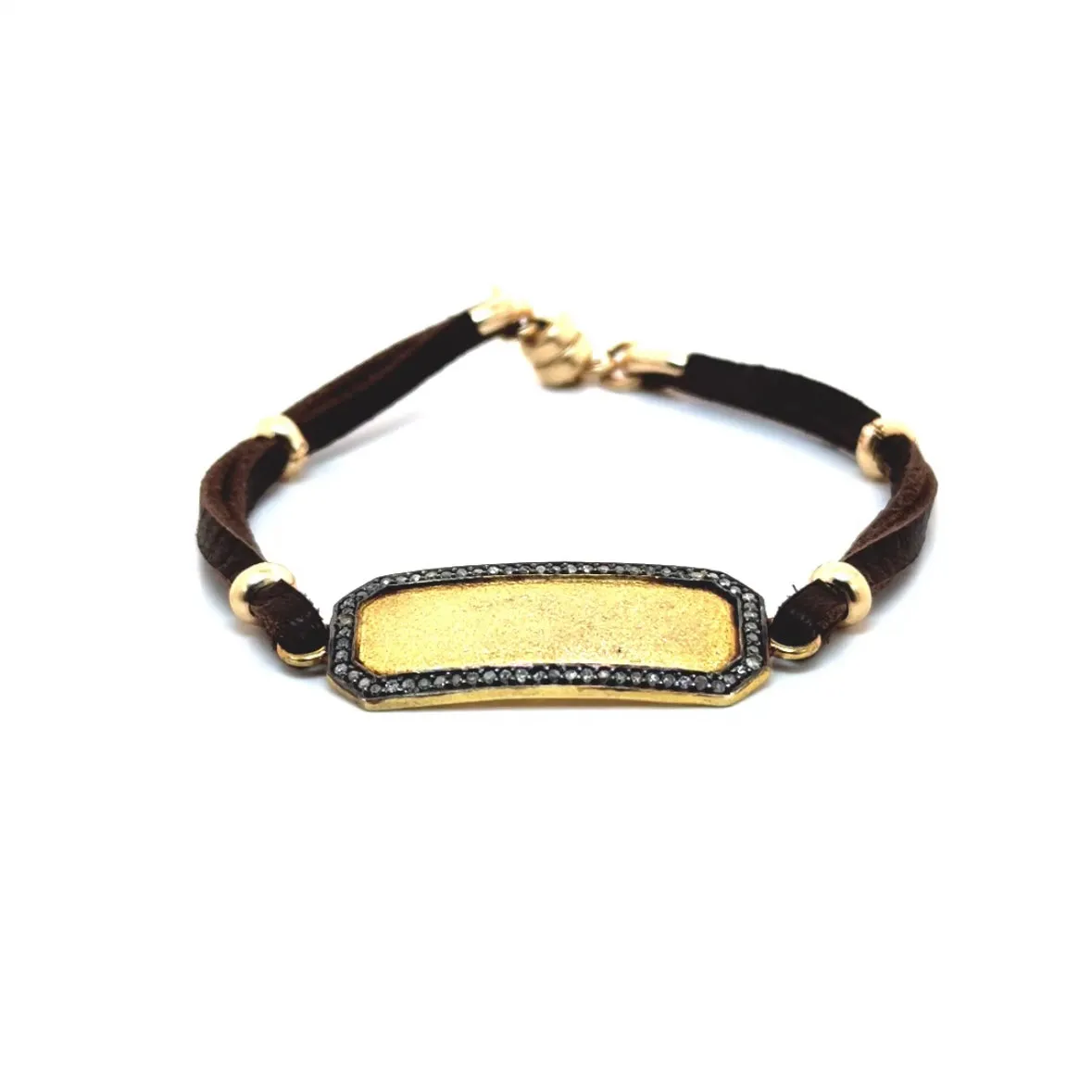 Diamond Shield Leather Bracelet II