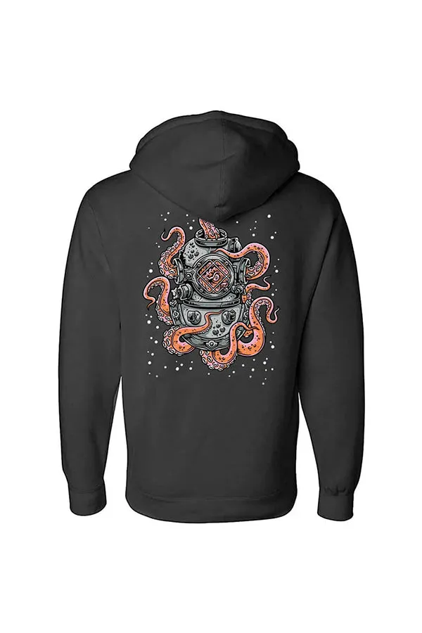 Diver Octopus Printed Casual Hoodie