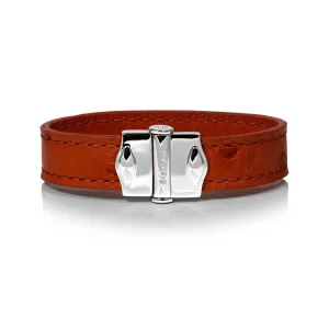 D'Monti Allard Orange - France Luxe Genuine Ostrich Leather Womens Bracelet