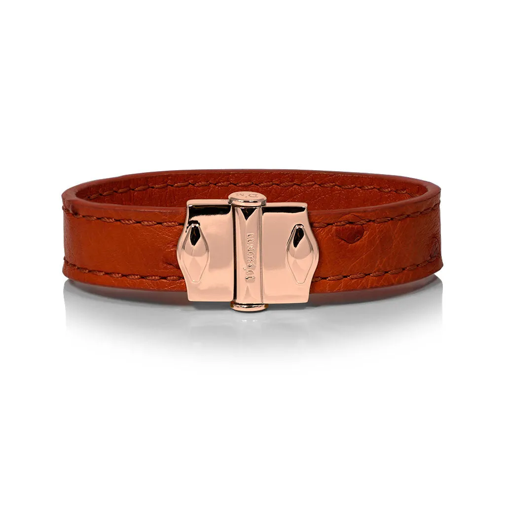 D'Monti Allard Orange - France Luxe Genuine Ostrich Leather Womens Bracelet