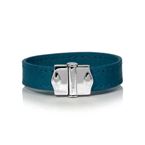 D'Monti Coral Blue - France Luxe Genuine Ostrich Leather Womens Bracelet