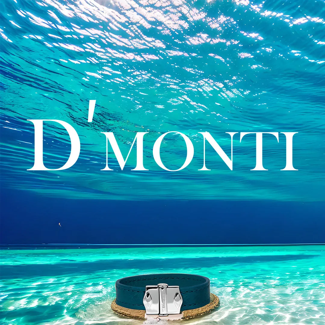 D'Monti Coral Blue - France Luxe Genuine Ostrich Leather Womens Bracelet