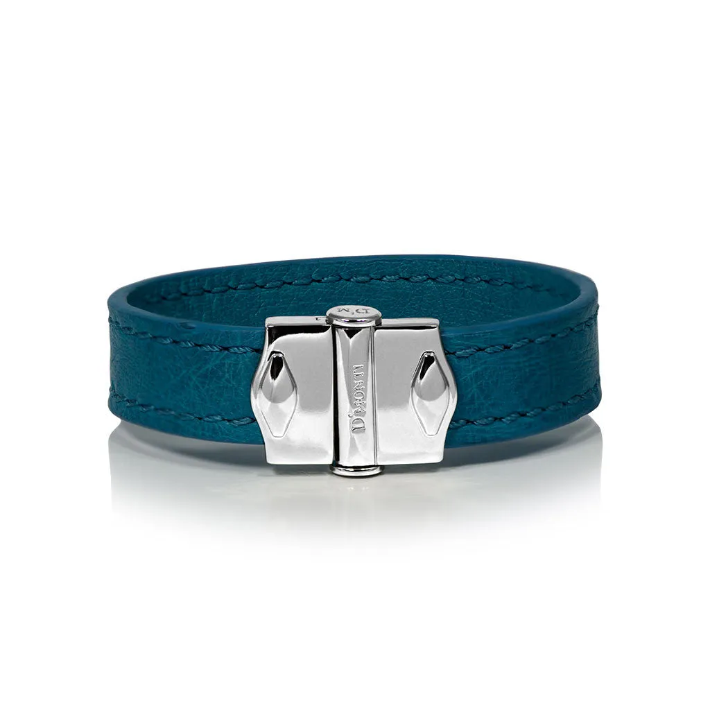 D'Monti Coral Blue - France Luxe Genuine Ostrich Leather Womens Bracelet