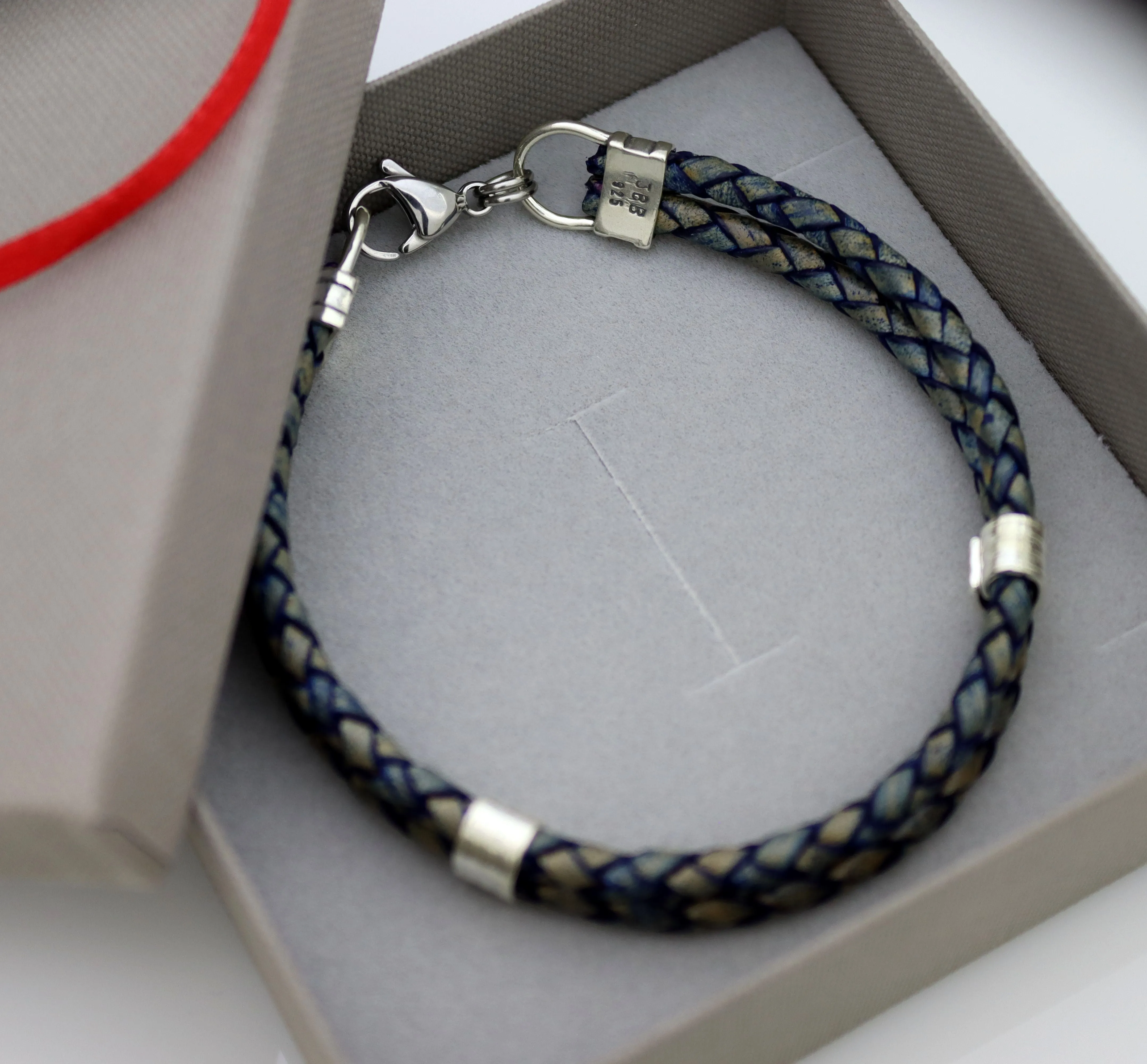 Double Layer Mens Leather Bracelet