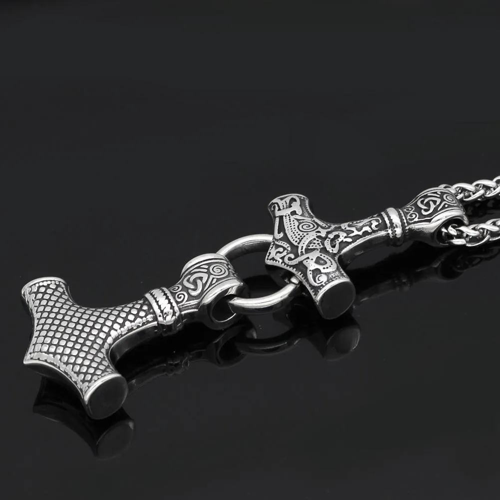 Double Mjolnir Necklace