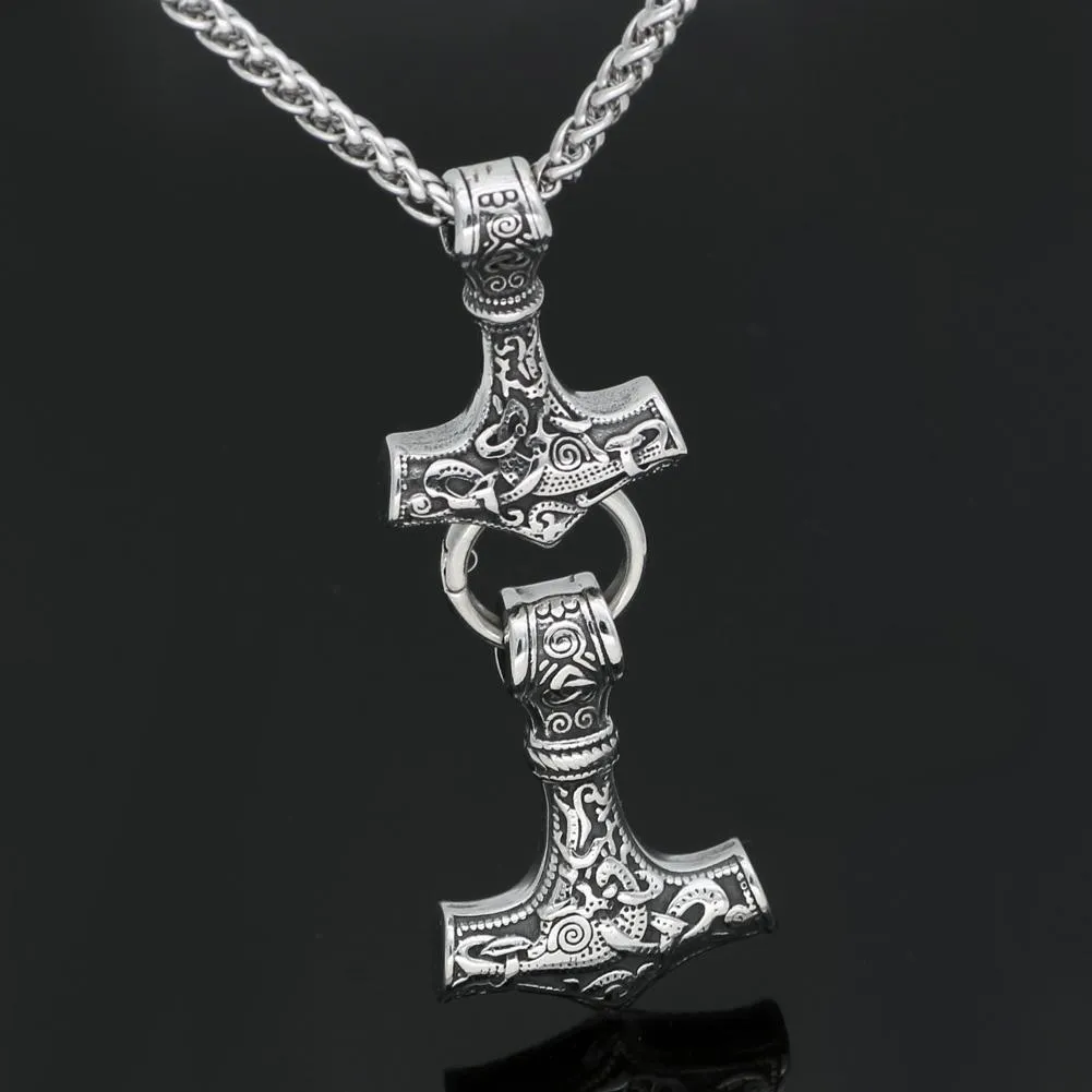 Double Mjolnir Necklace