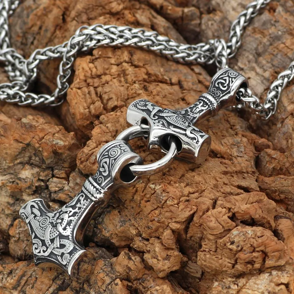 Double Mjolnir Necklace