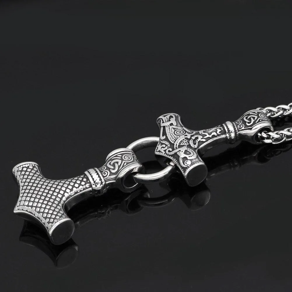 Double Mjolnir Necklace