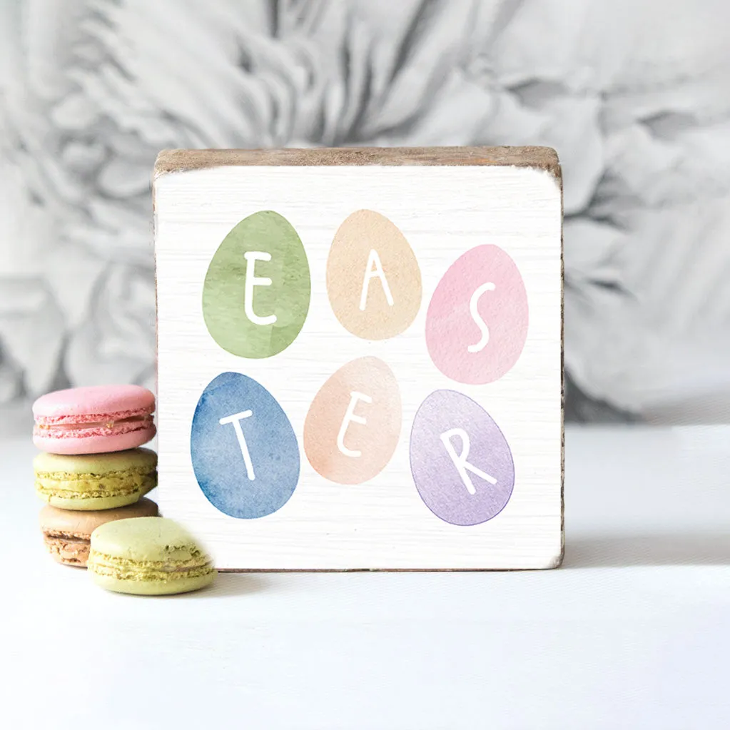 Easter Eggs Decorative Wooden Block