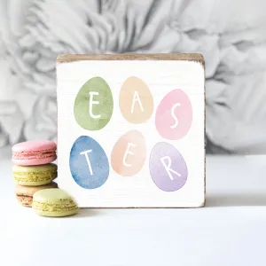 Easter Eggs Decorative Wooden Block