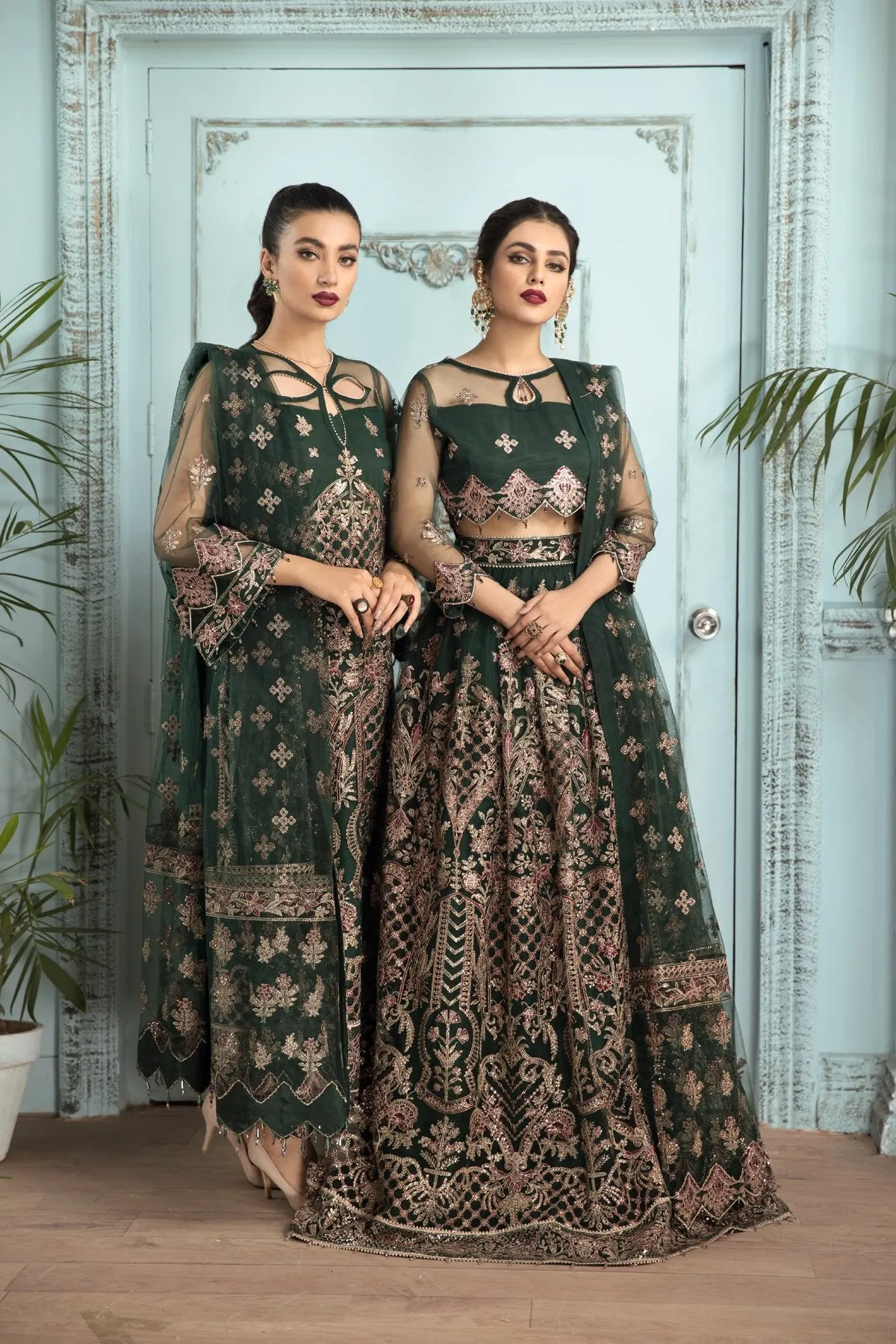 Elegant Lehenga Choli in Bottle Green Shade #PF293