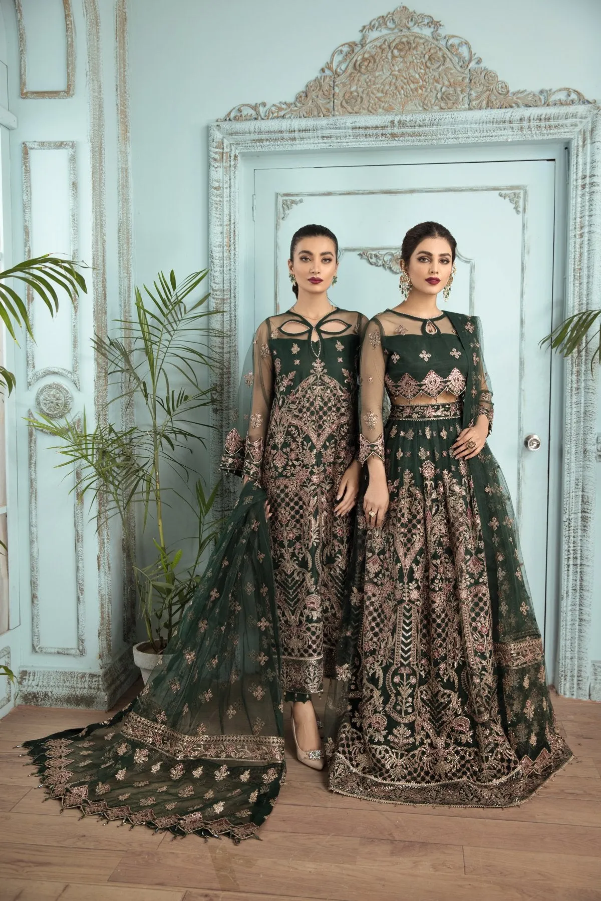 Elegant Lehenga Choli in Bottle Green Shade #PF293