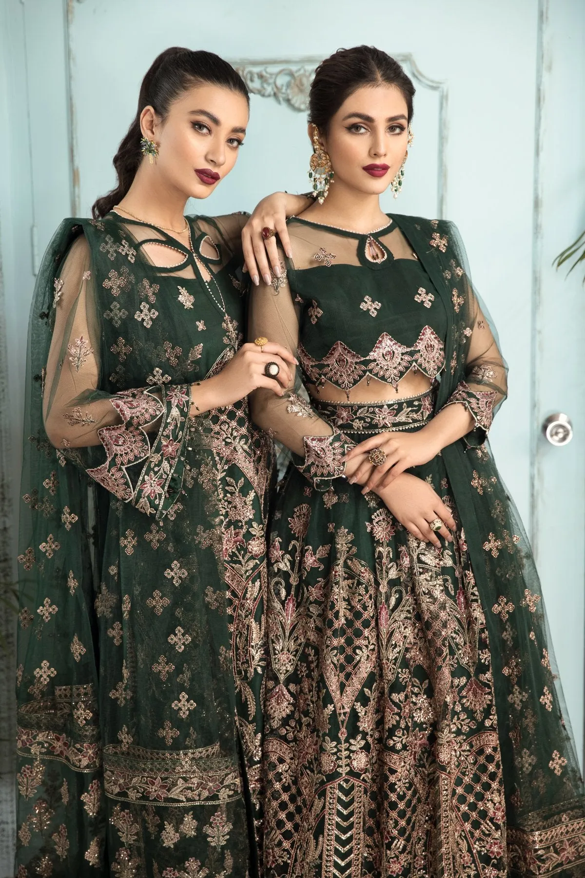 Elegant Lehenga Choli in Bottle Green Shade #PF293