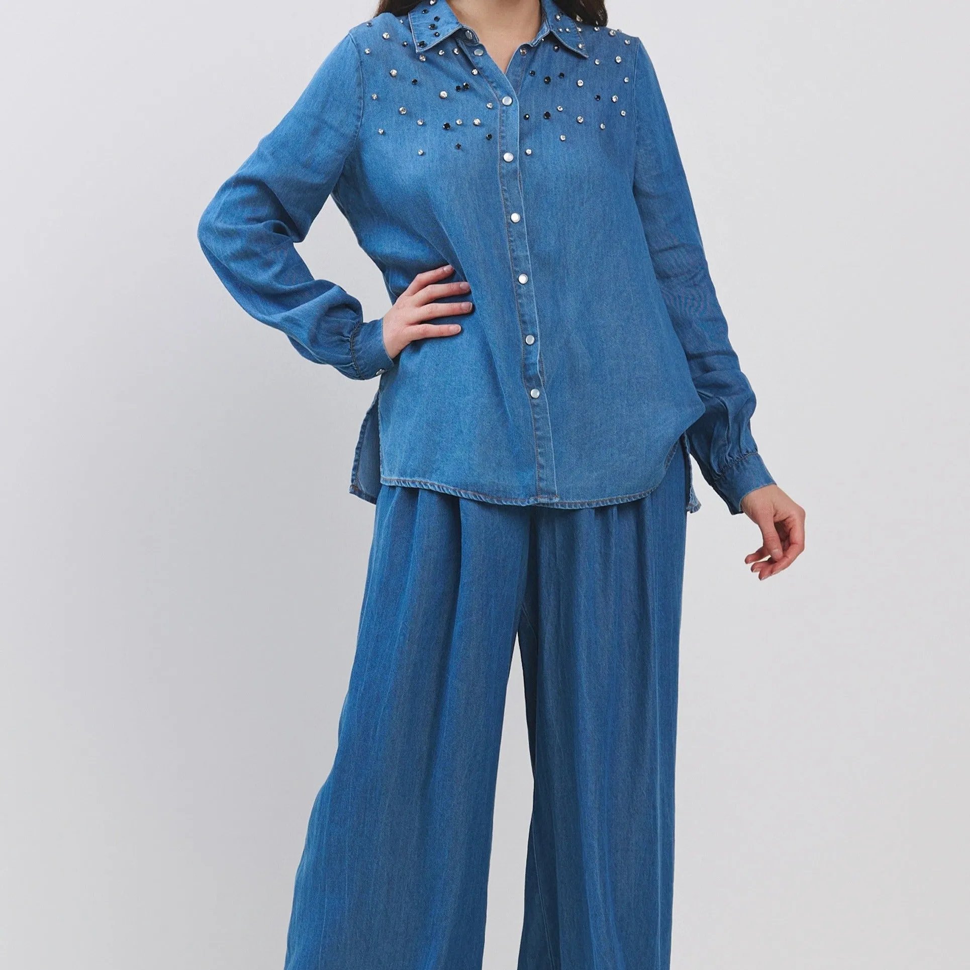 EMBELLISHED DENIM SET