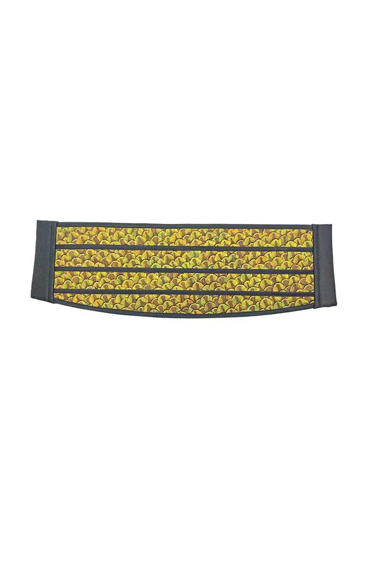 EMERALD FEATHER CUMMERBUND