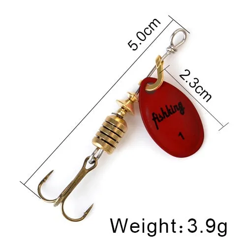 FISH KING Spinner Bait 3.9g 4.6g 7.4g 10.8g 15g Rotating Spinners Spoon Lures pike Metal With Treble Hooks Fishing Lure